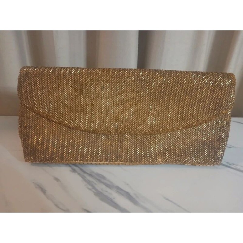 Vintage gold beaded handbag